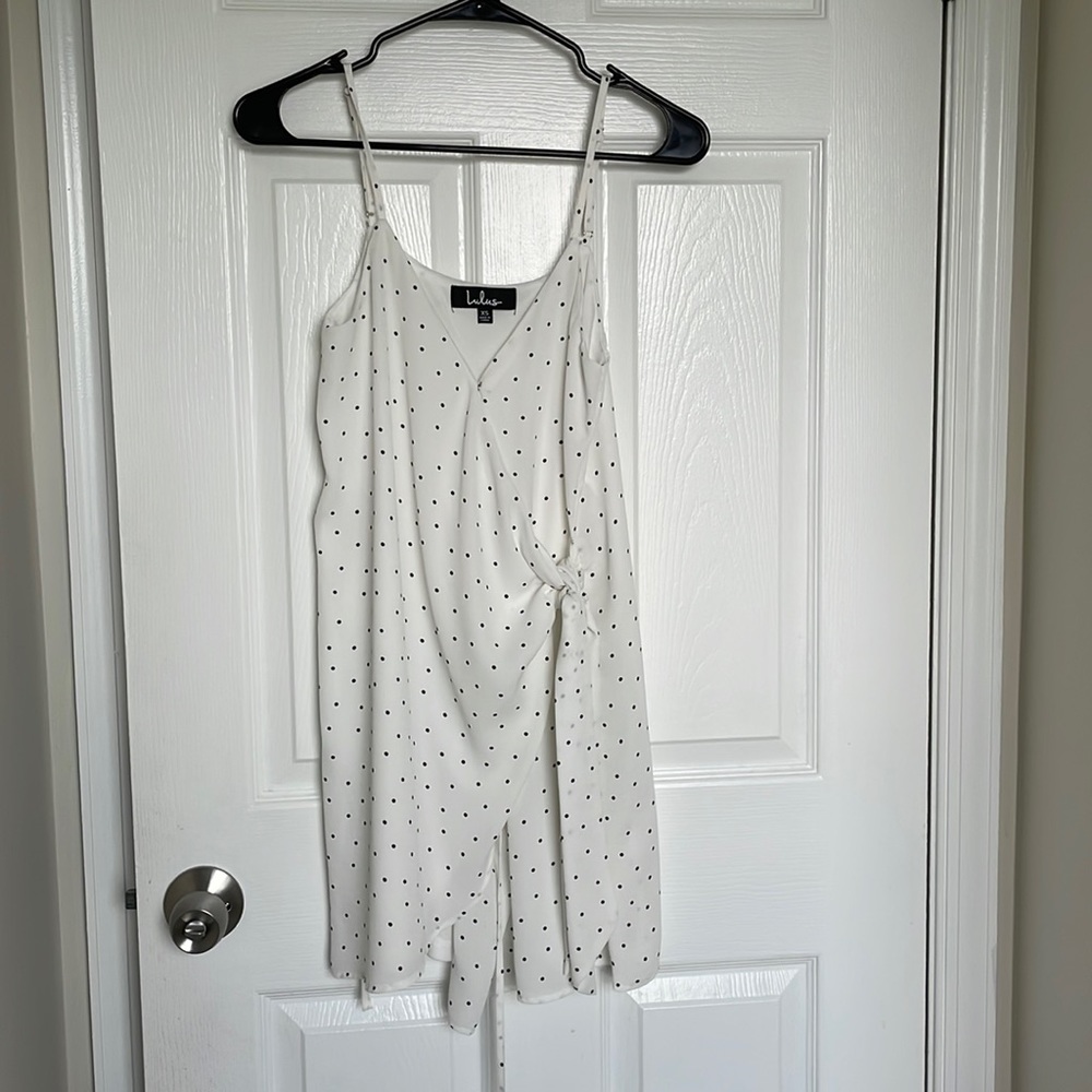 Lulus polka dot wrap dress, xs